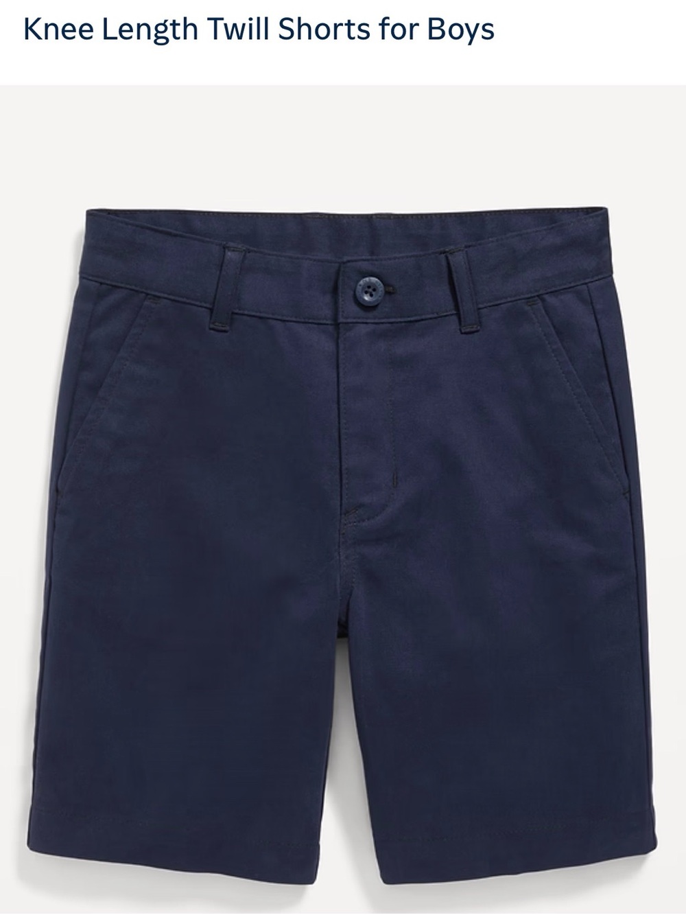 Old Navy Boys Navy Flat-Front Twill Shorts